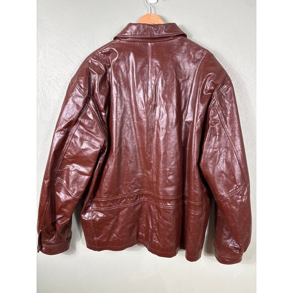 Wilsons Leather M. Julian Moto Jacket Men's Size 2XLT Brown Lined Full Zip - Picture 2 of 14